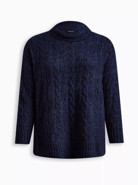 Torrid Navy & Black Textured Vegan Cashmere Sweater